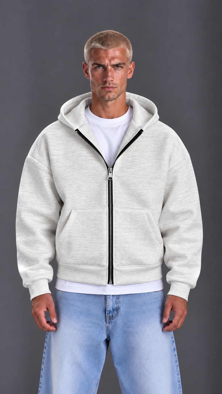 FELPA CAPPUCCIO SCUBA LIGHT GREY