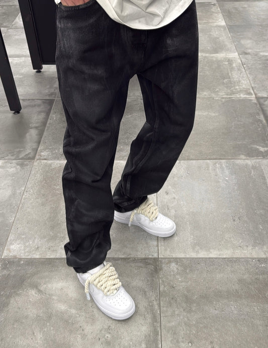 JEANS BAGGY SPALMATO BLACK