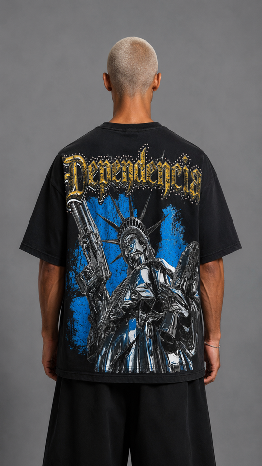 T-SHIRT LIBERTY GUN DEPENDENCIA BLACK