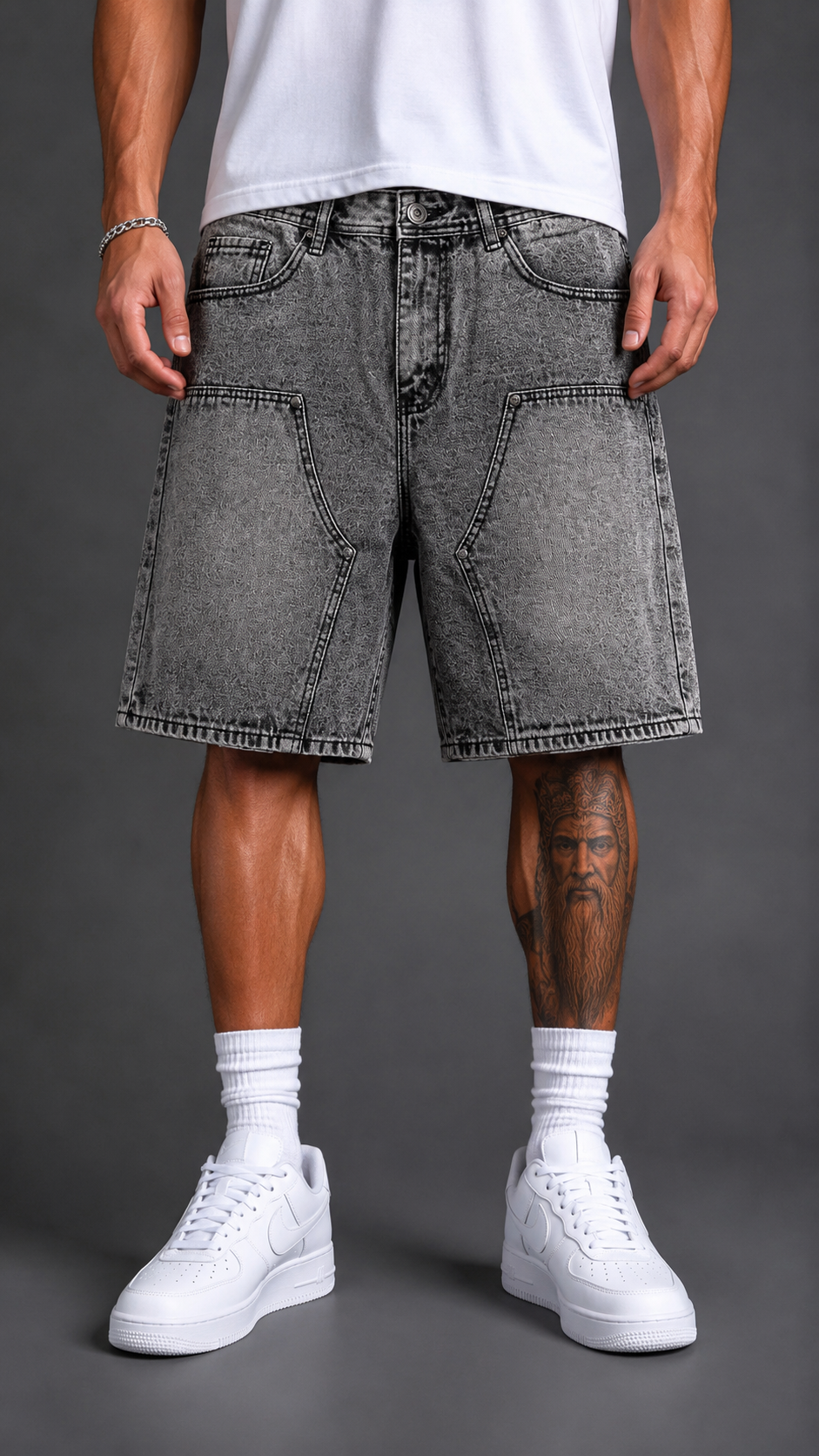 SHORTS IN DENIM CARPENTER 0614 GREY