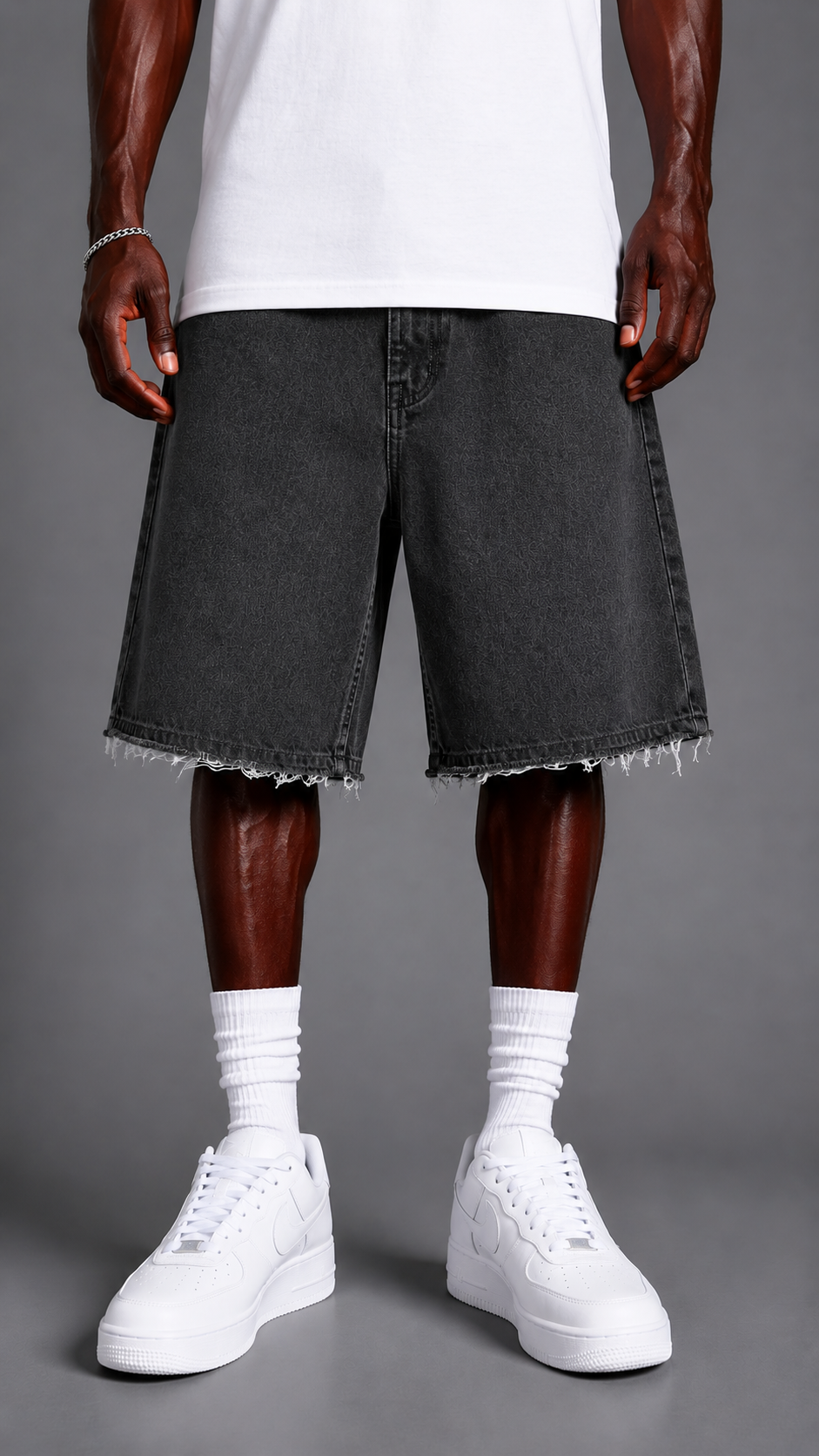 SHORTS IN DENIM CR2780 GREY