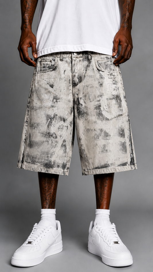 SHORTS IN DENIM SPALMATO WHITE