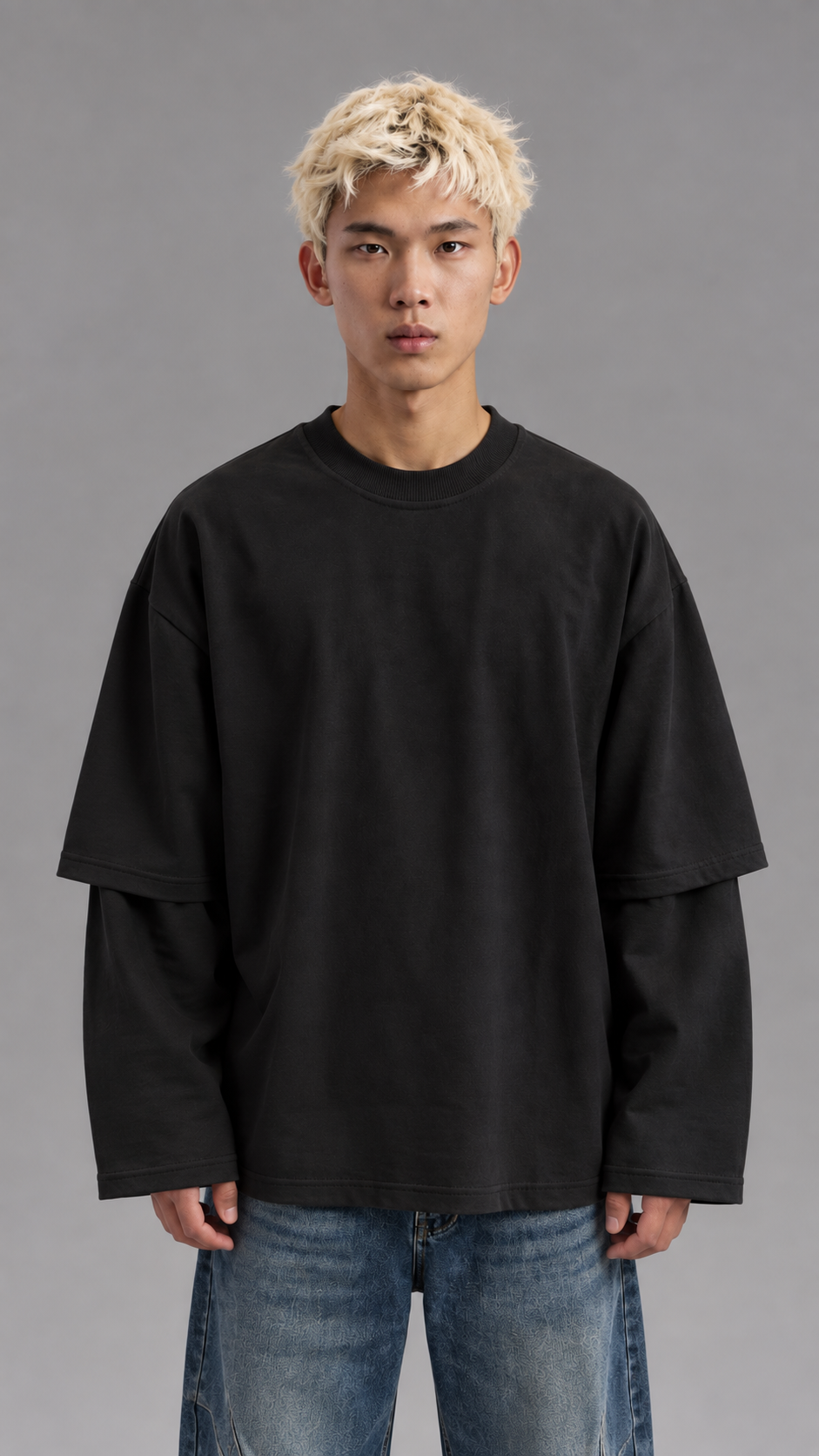 T-SHIRT DOUBLESLEEVE PERFECT PD BLACK