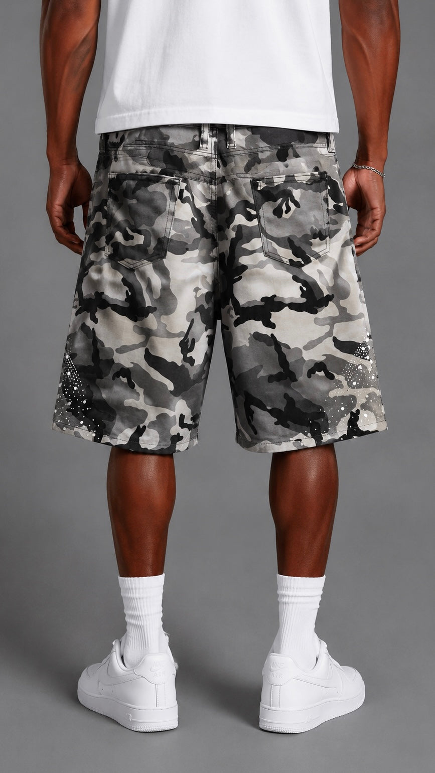 SHORTS MIMETICO MOD.PAPER BLACK