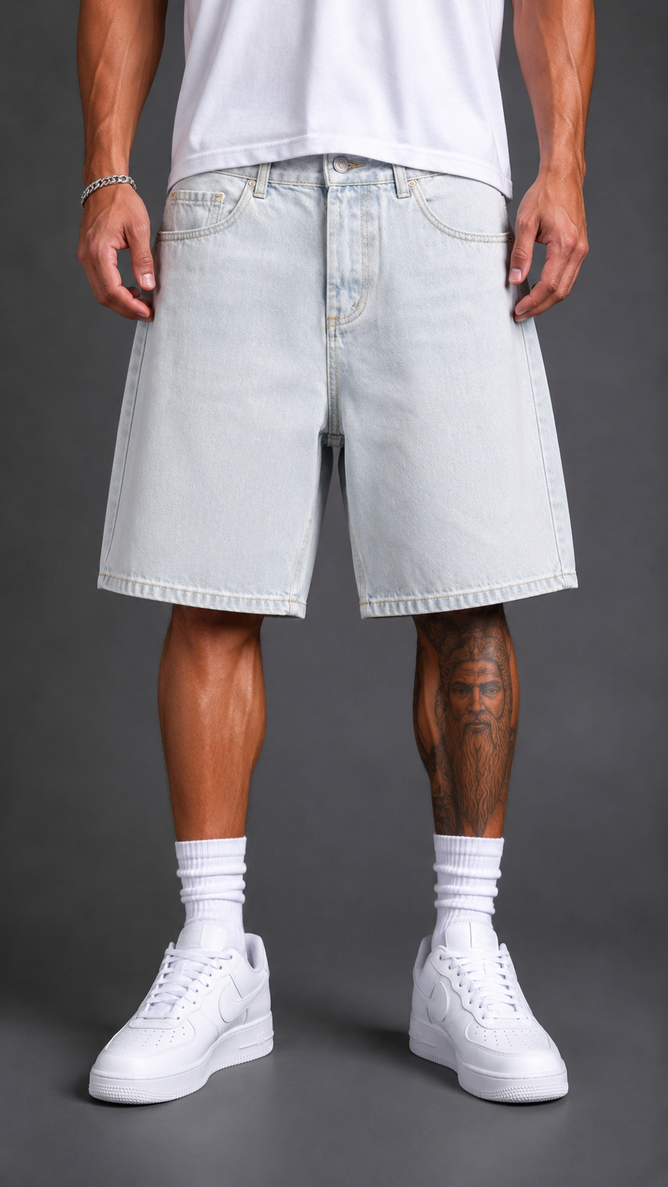 SHORTS IN DENIM 0645 SKY