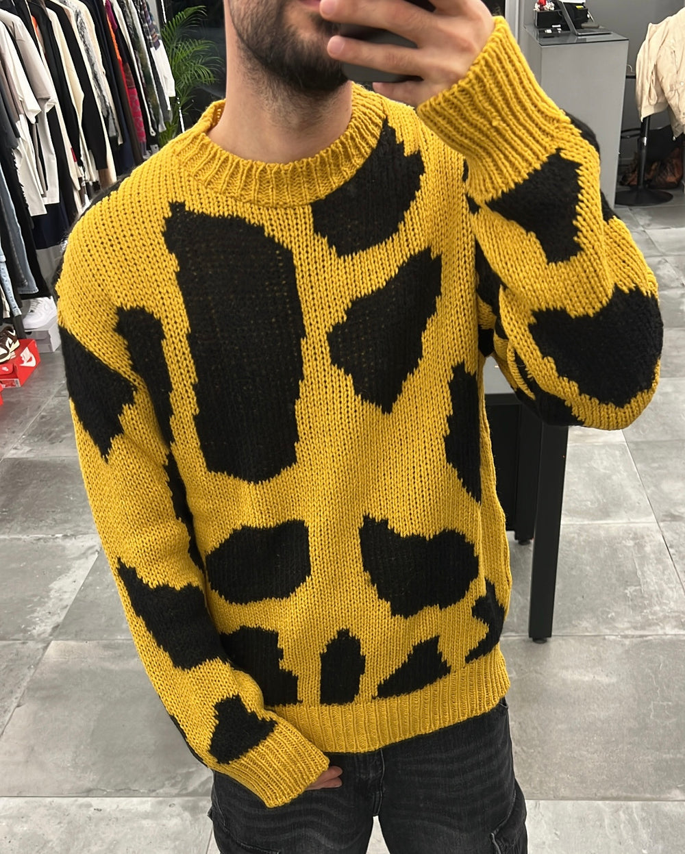 PULLOVER ANIMALIER YELLOW