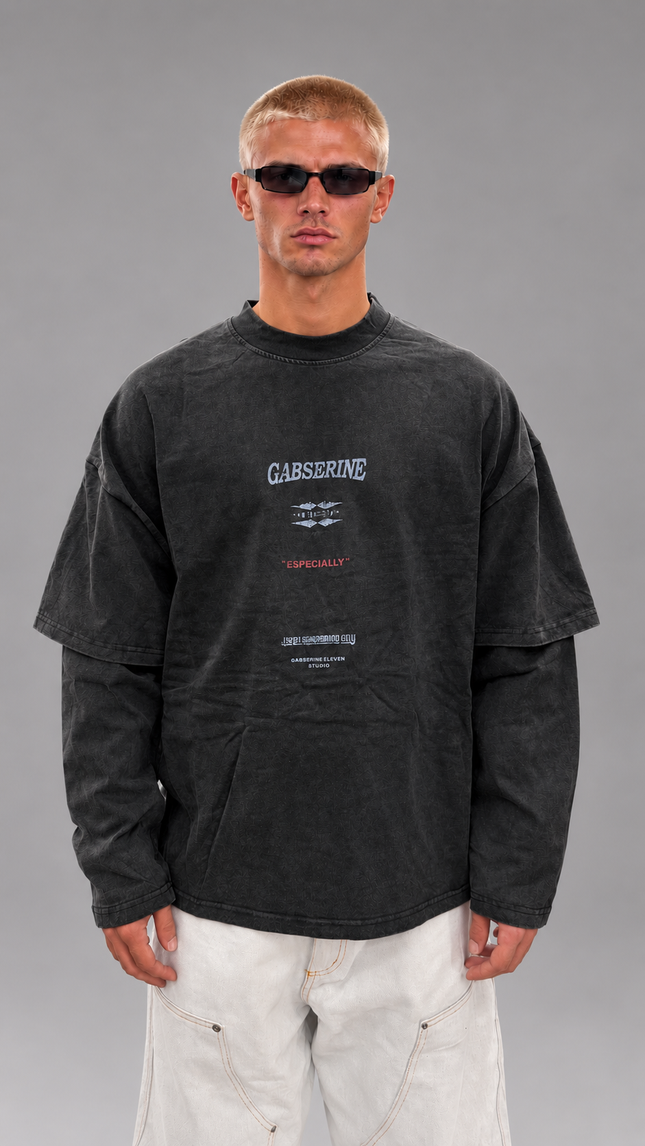 T-SHIRT DOUBLESLEEVE GABSERINE EMOJI BLACK