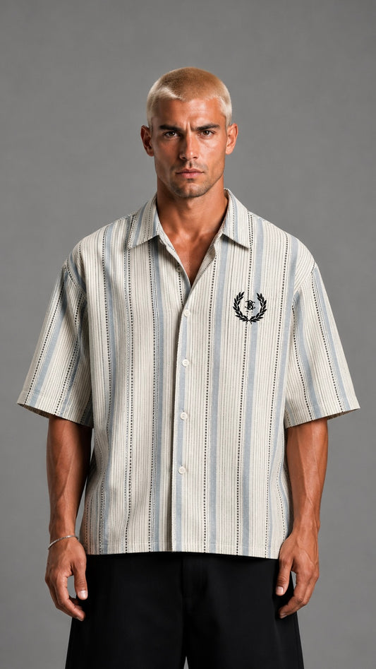 CAMICIA BLACK CIRCUS WHITE/SKY
