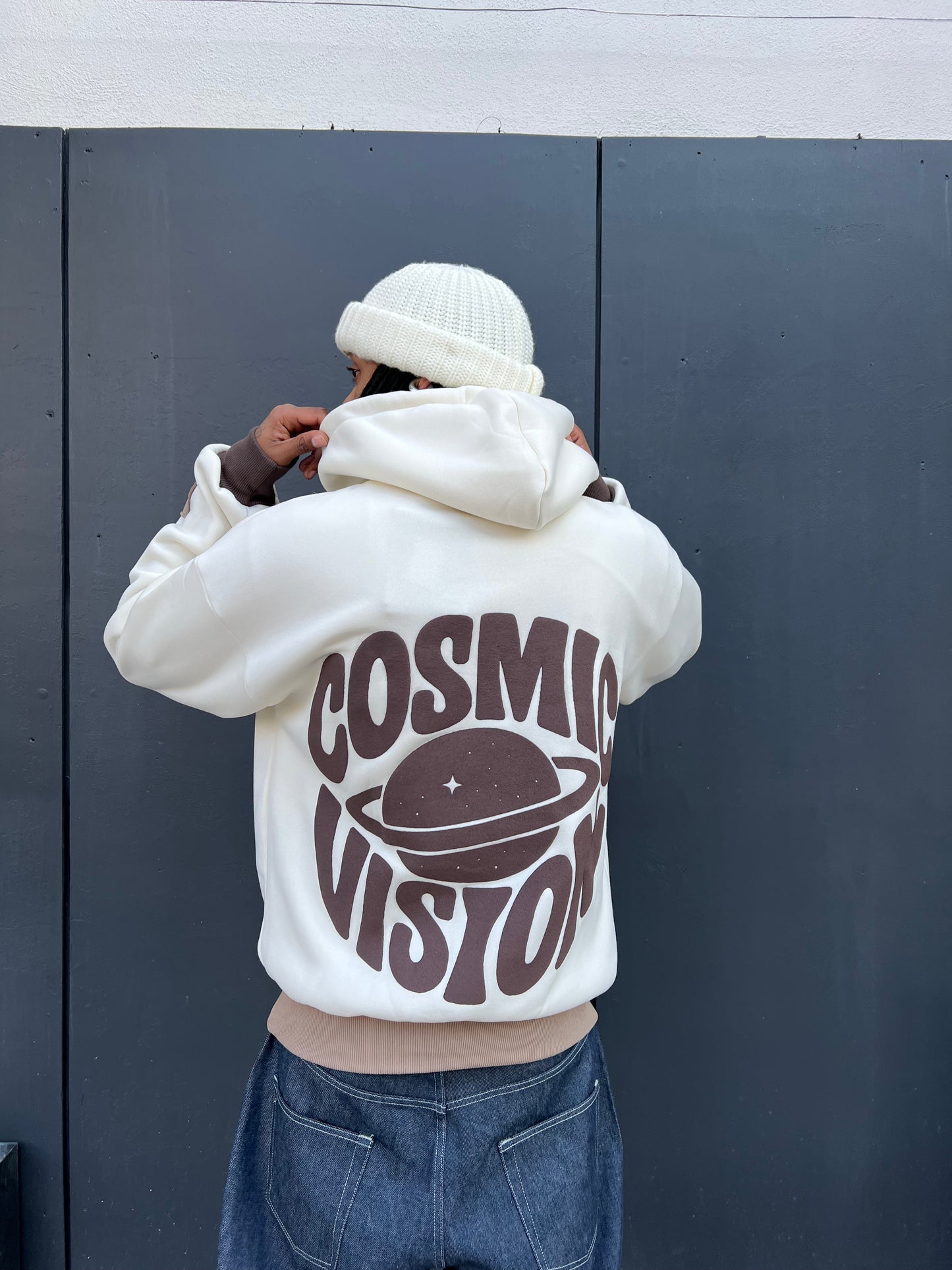 FELPA CON CAPPUCCIO COSMIC WHITE