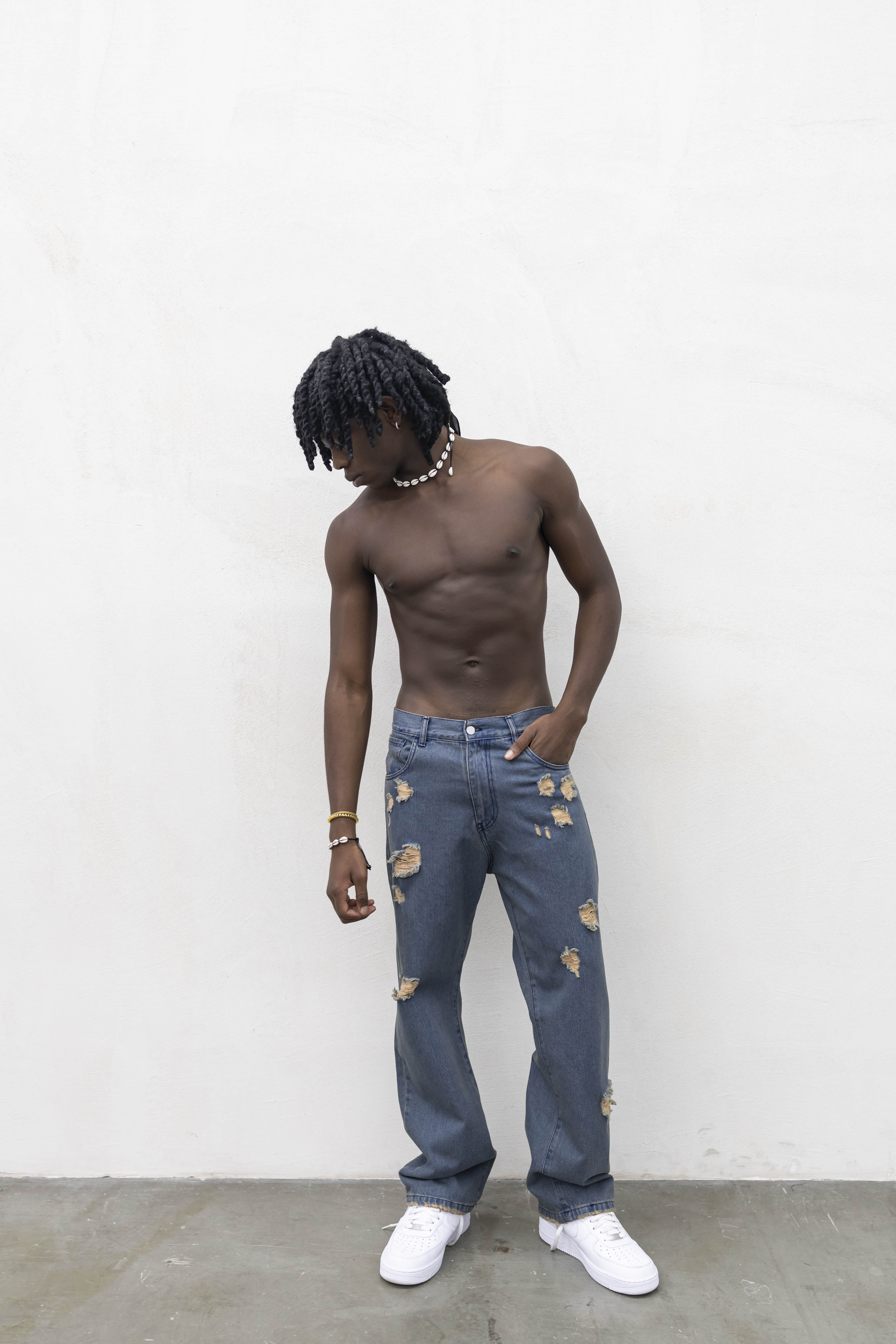 JEANS BAGGY BLUEBROWN