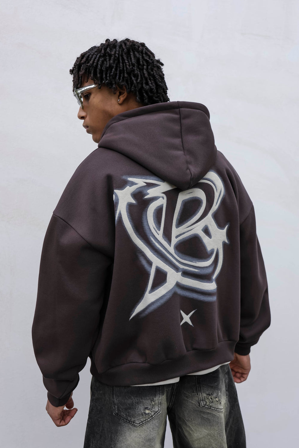 FELPA BOXY ZIP CON STAMPA RETRO PD