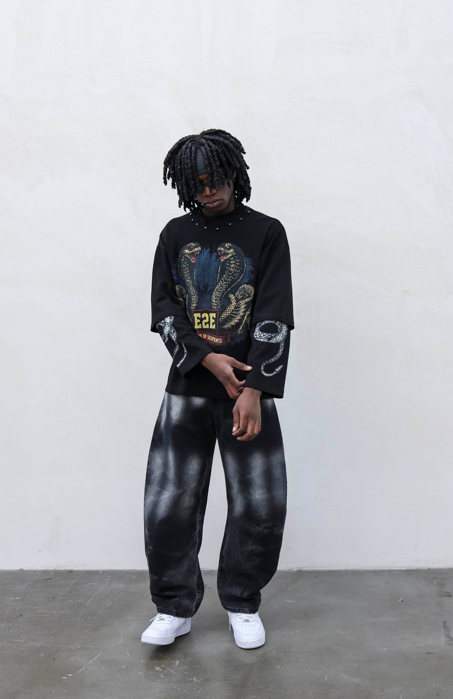 T-SHIRT DOUBLESLEEVE SNAKE BLACK