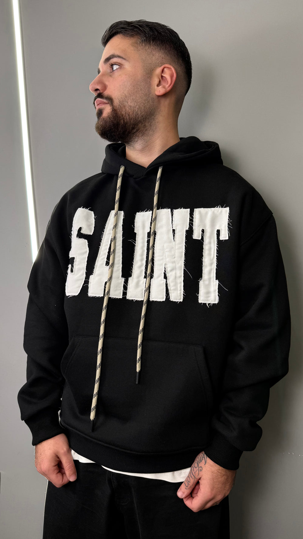 FELPA CON RICAMO SAINT PREMIUM BLACK