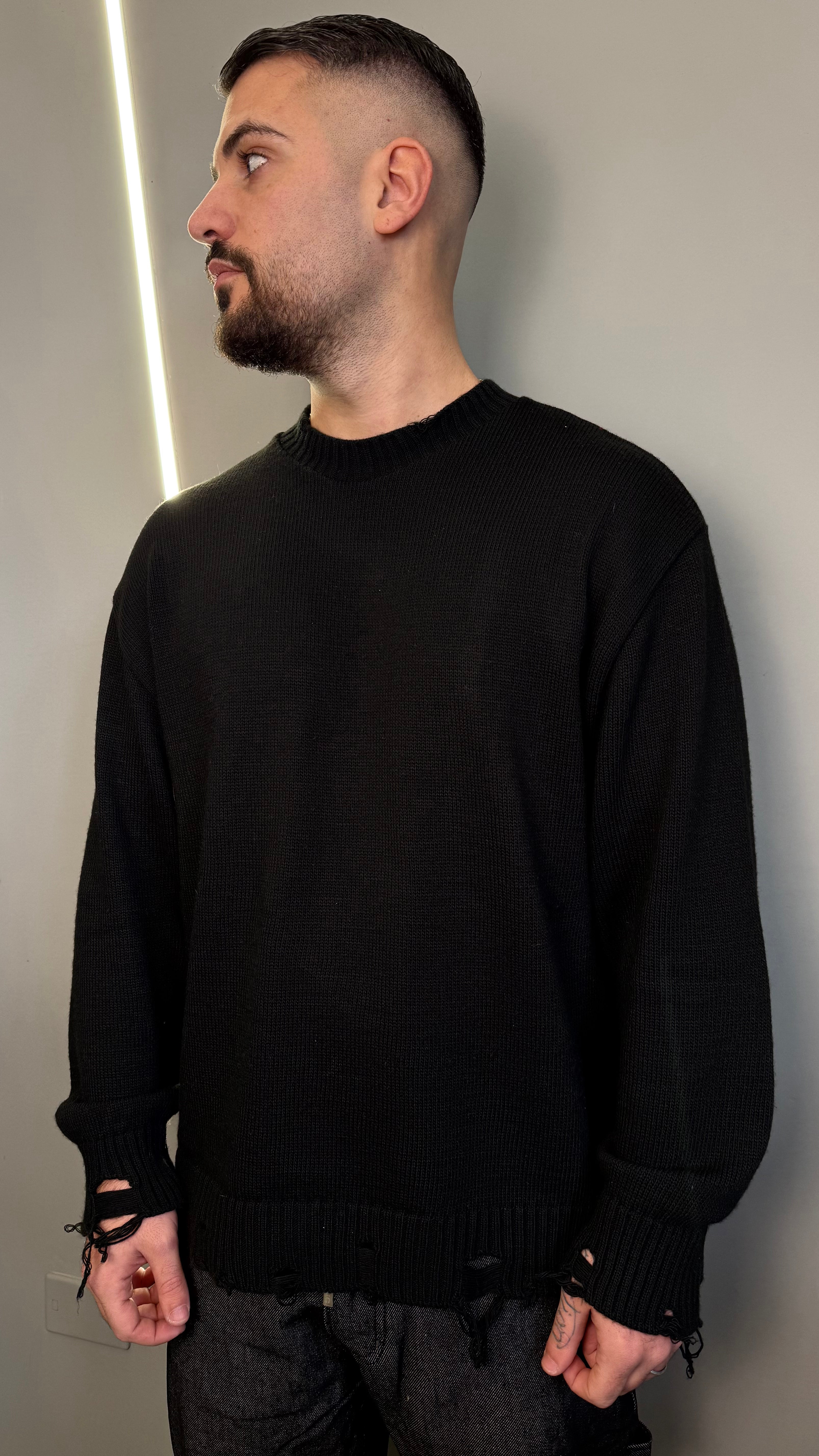 PULLOVER DESTROYED BLACK