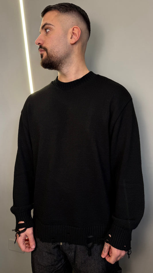 PULLOVER DESTROYED BLACK