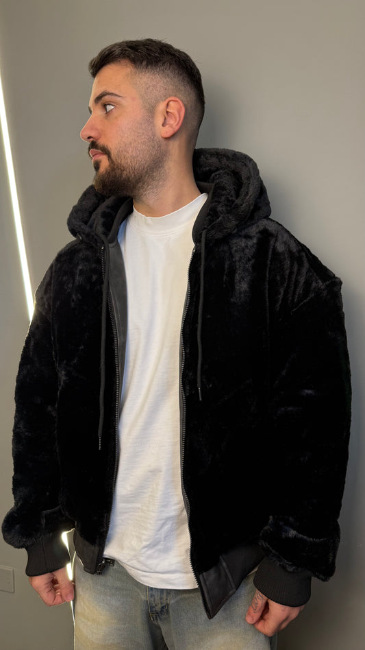 JACKET DOUBLE ECOPELLE BLACK