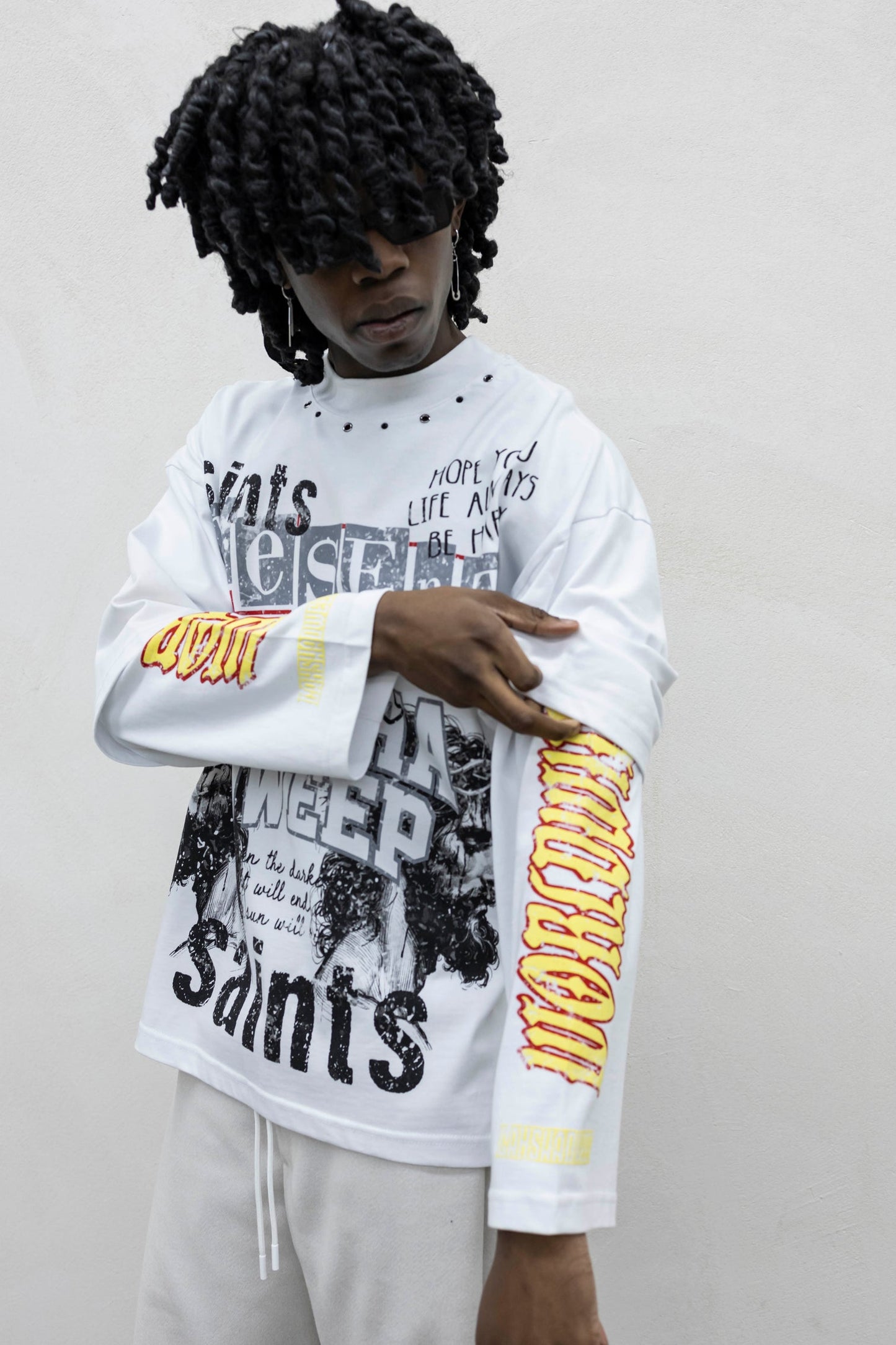 T-SHIRT LONGSLEEVE SAINT PRESENT WHITE