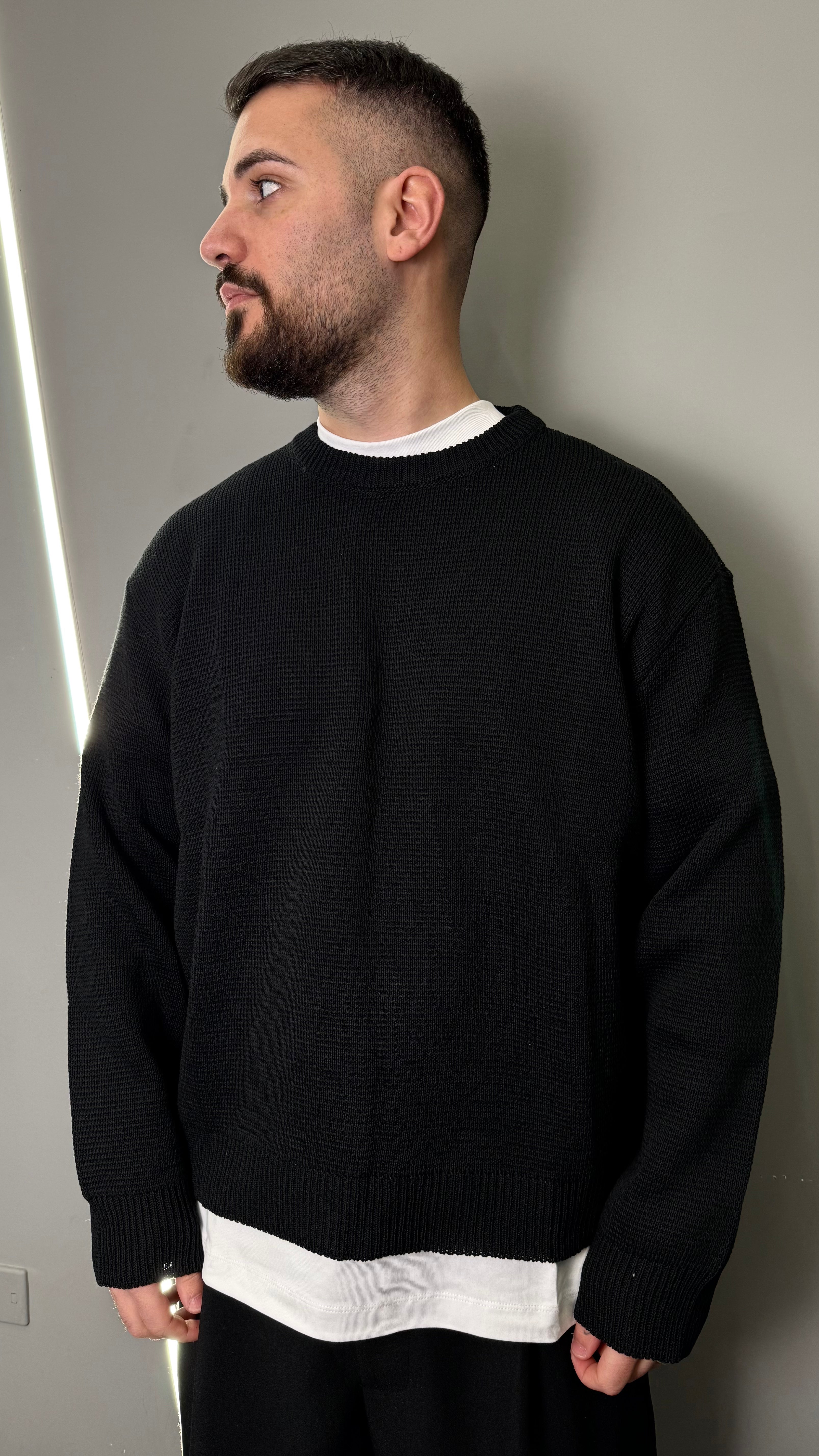 MAGLIONE CROPPED BLACK