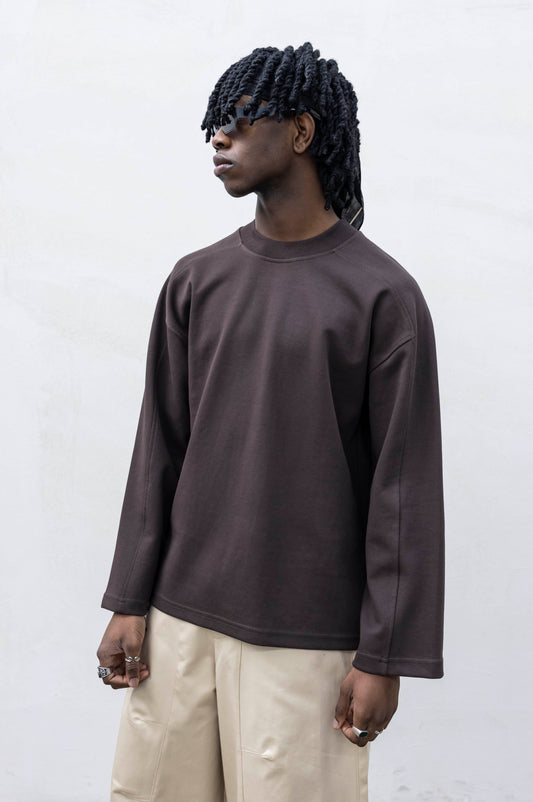 T-SHIRT LONGSLEEVE INSERT BROWN