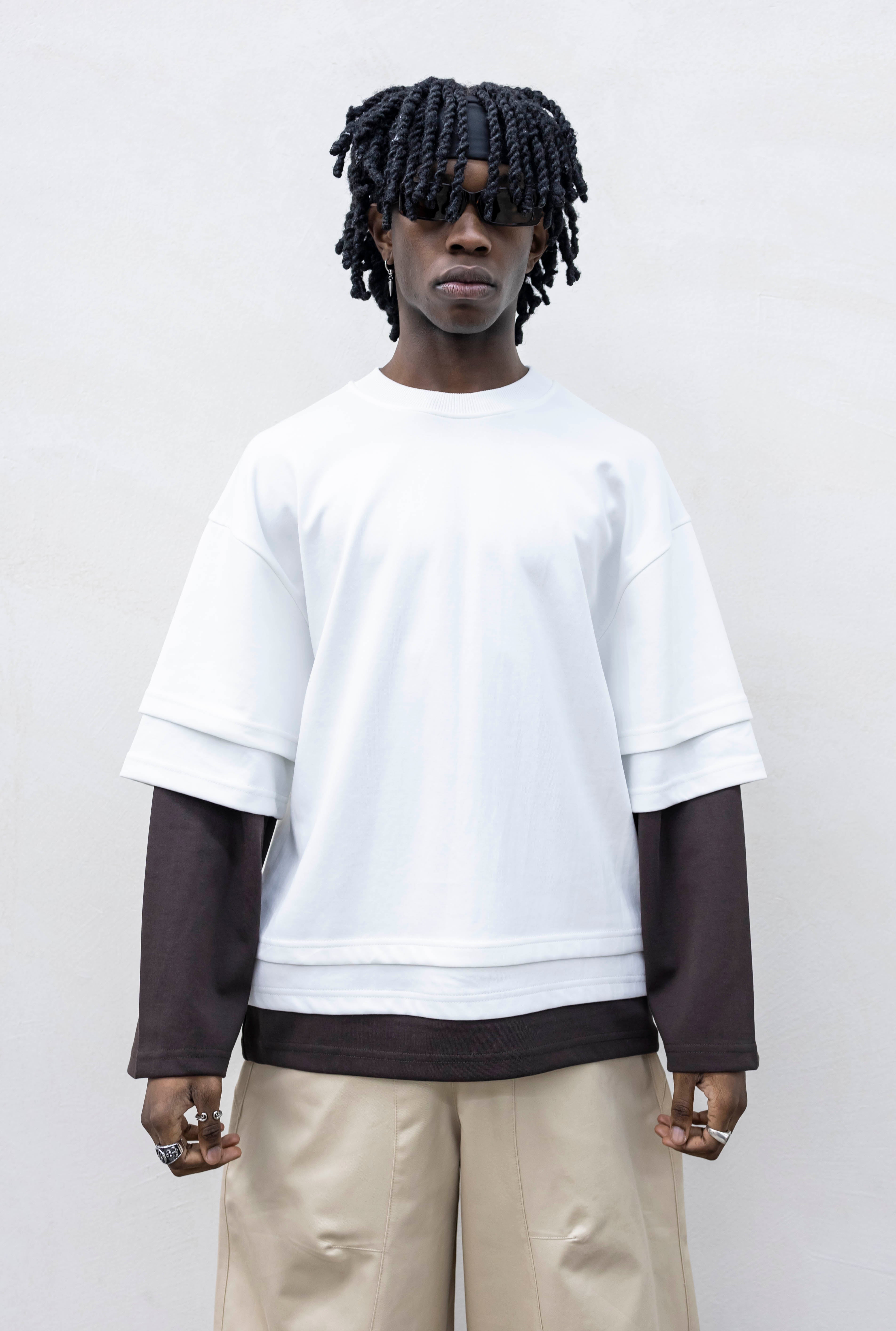 T-SHIRT DOUBLESLEEVE TRIPLE WHITE