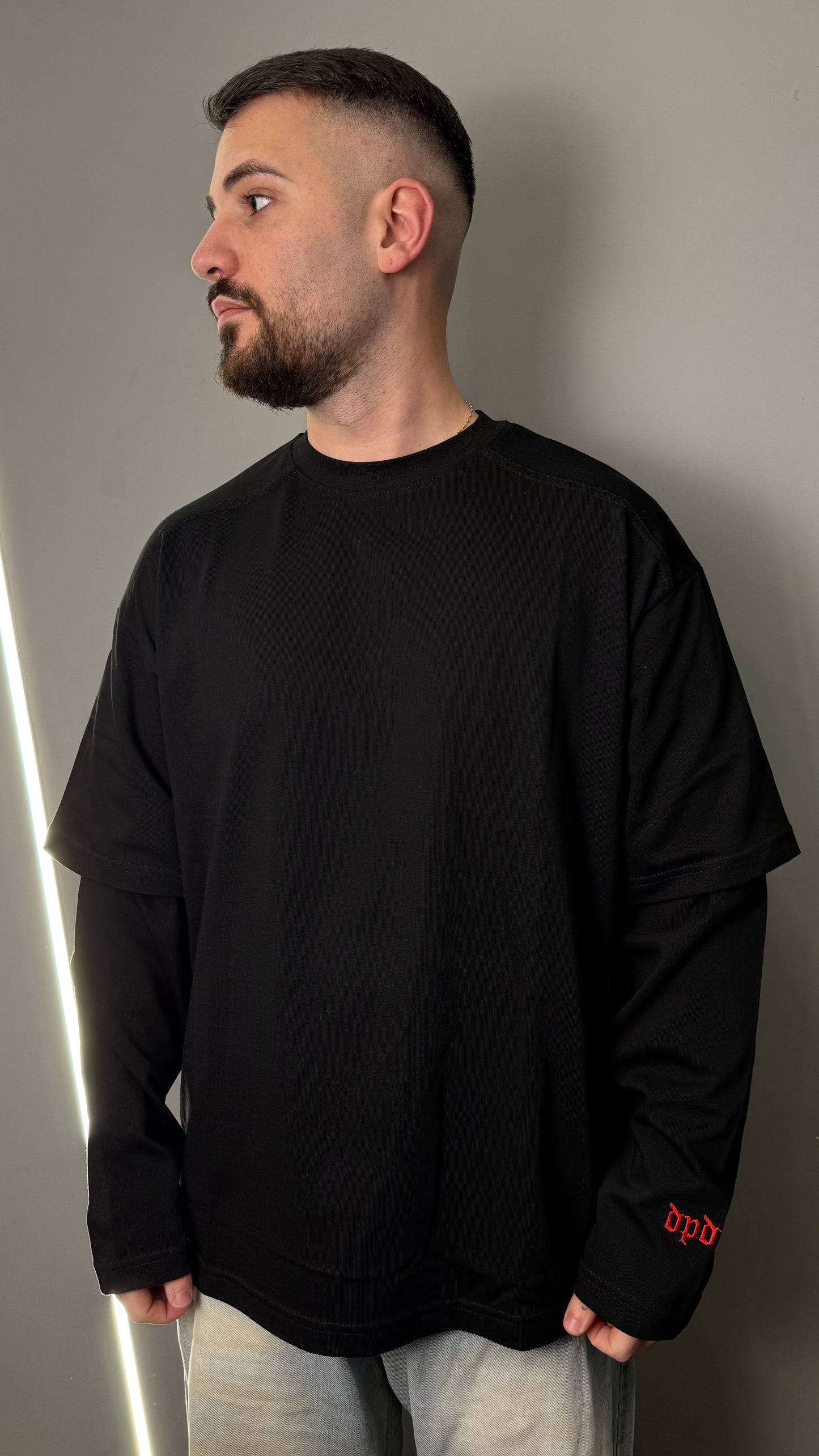 T-SHIRT DEPENDENCIA RICAMO BLACK