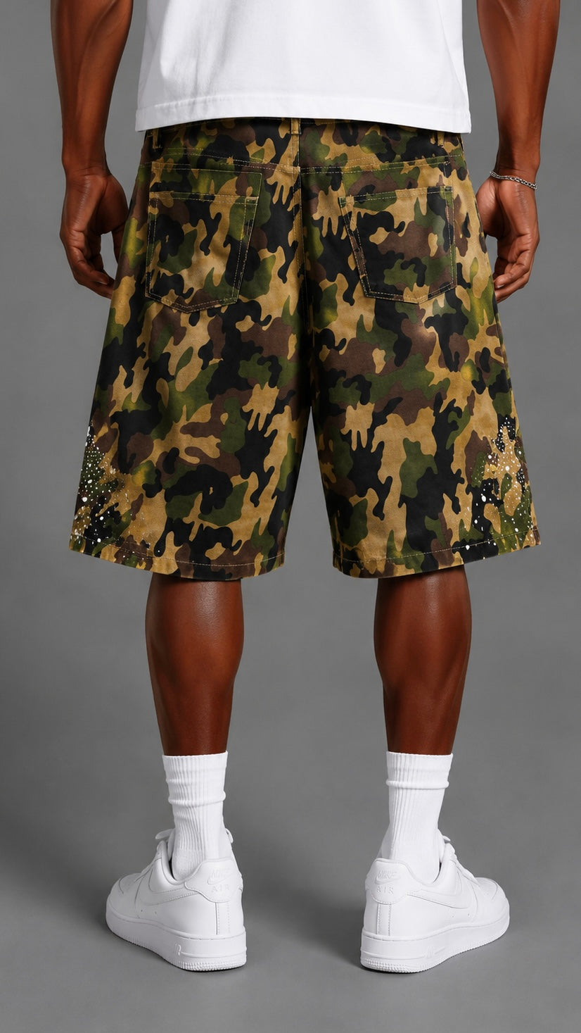 SHORTS MIMETICO MOD.PAPER GREEN