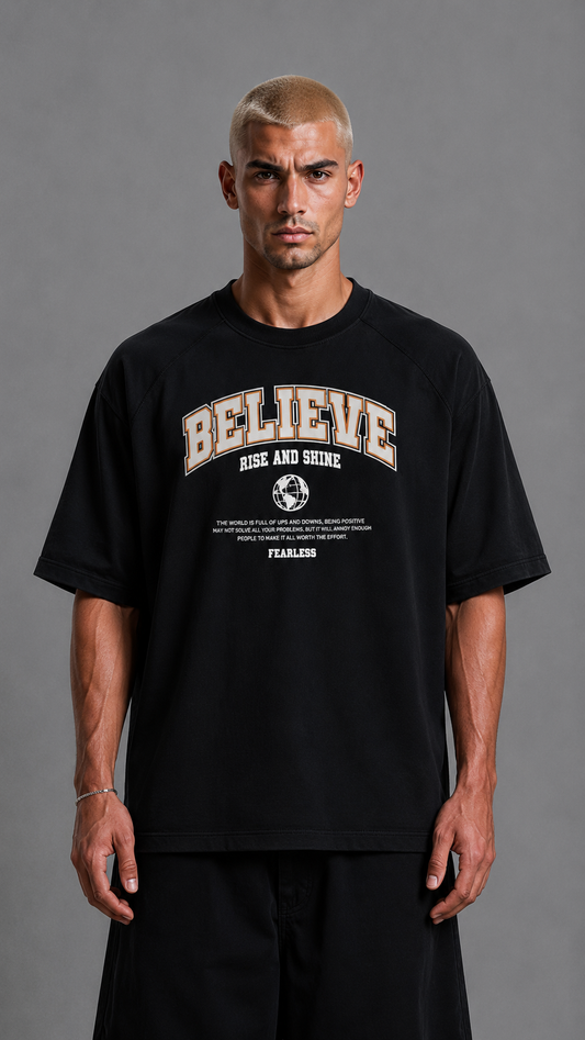 T-SHIRT BELIEVE BLACK