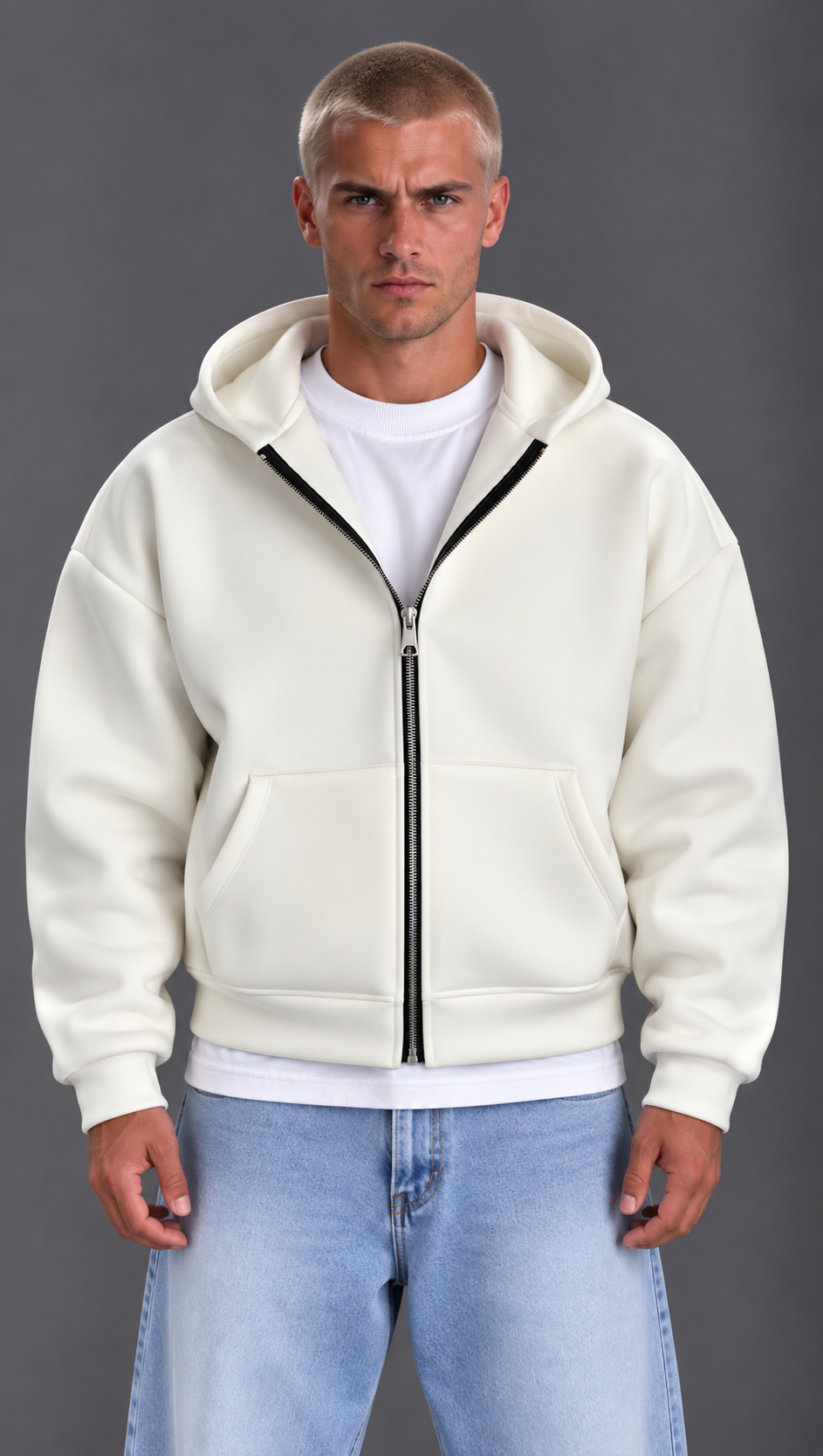 FELPA CAPPUCCIO SCUBA WHITE