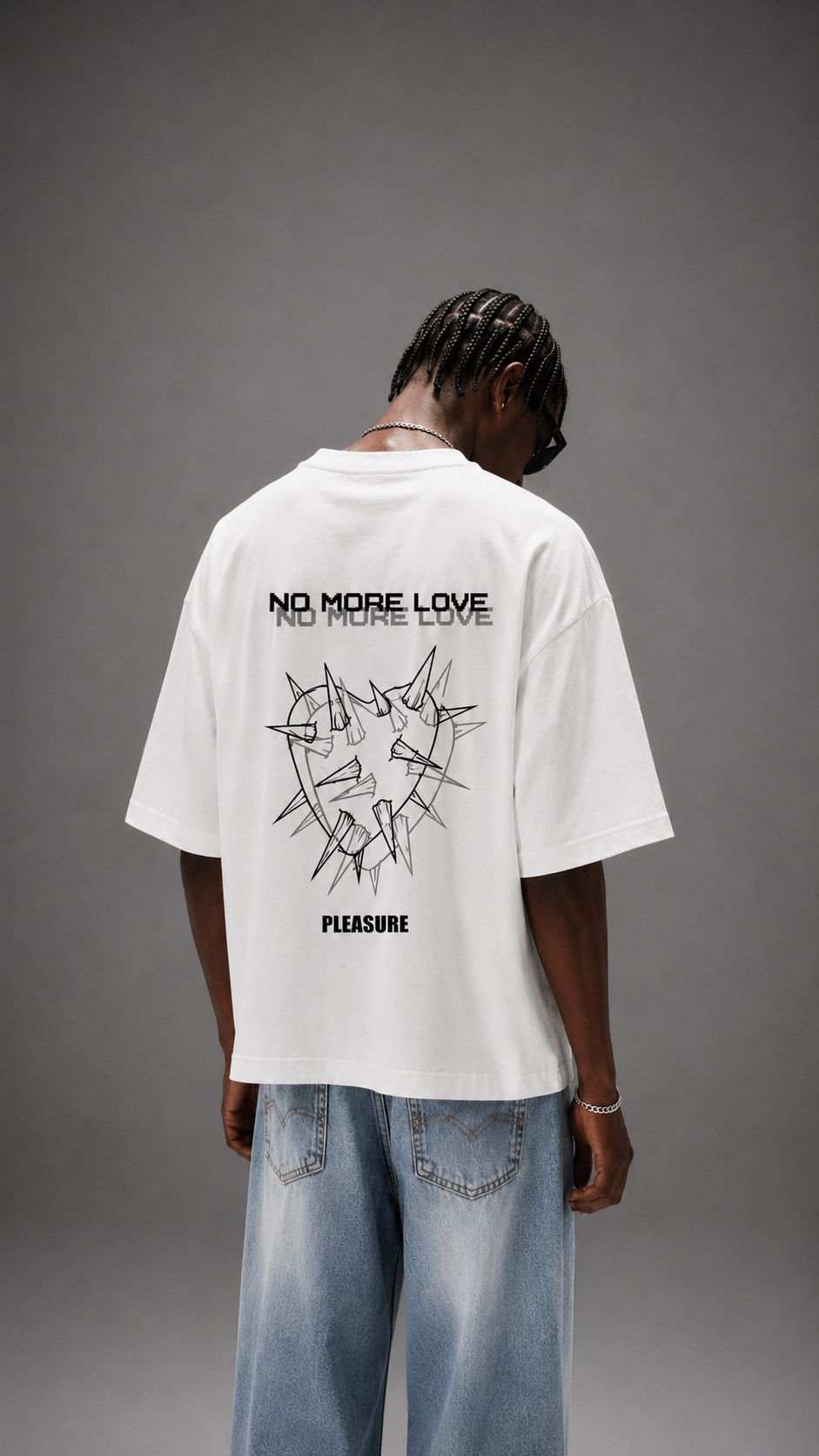 T-SHIRT NO MORE LOVE PIELLESSE WHITE