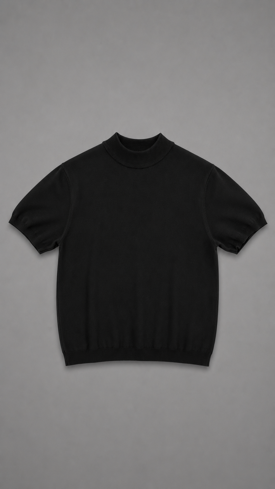 T-SHIRT IN FILO MEZZOCOLLO BLACK