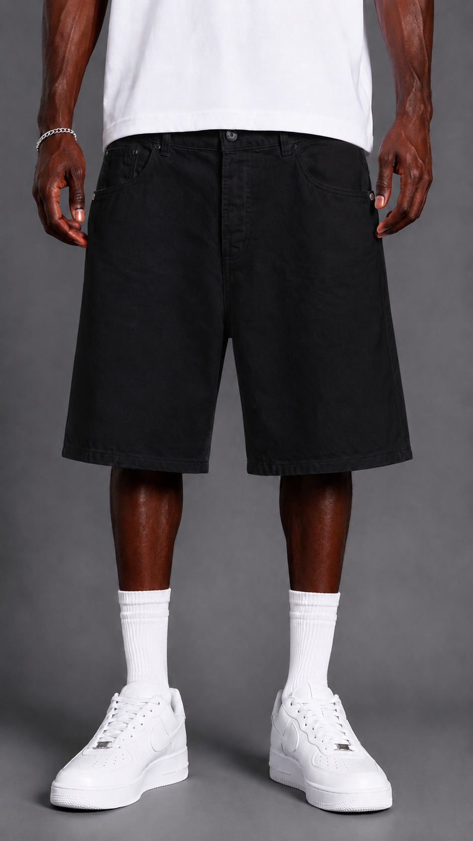 SHORTS IN DENIM BLOW11 BLACK