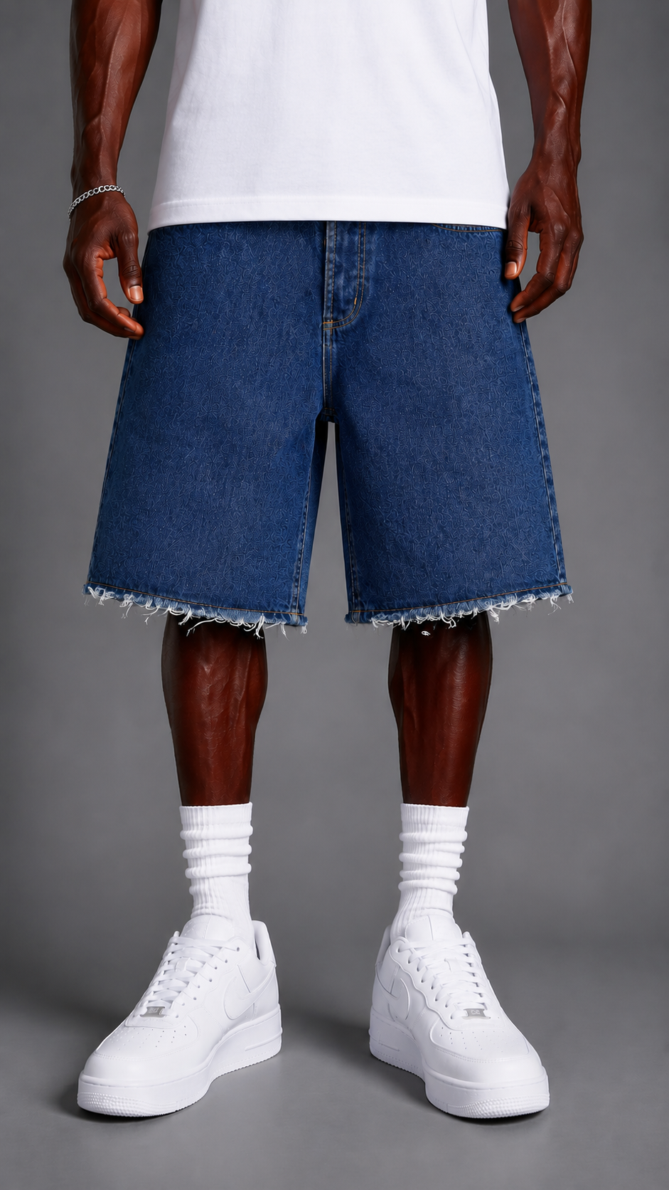 SHORTS IN DENIM CR2801 BLUE