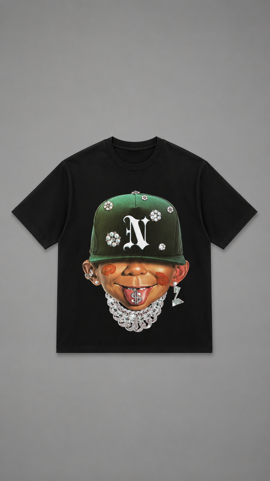 T-SHIRT FACE KID BLACK