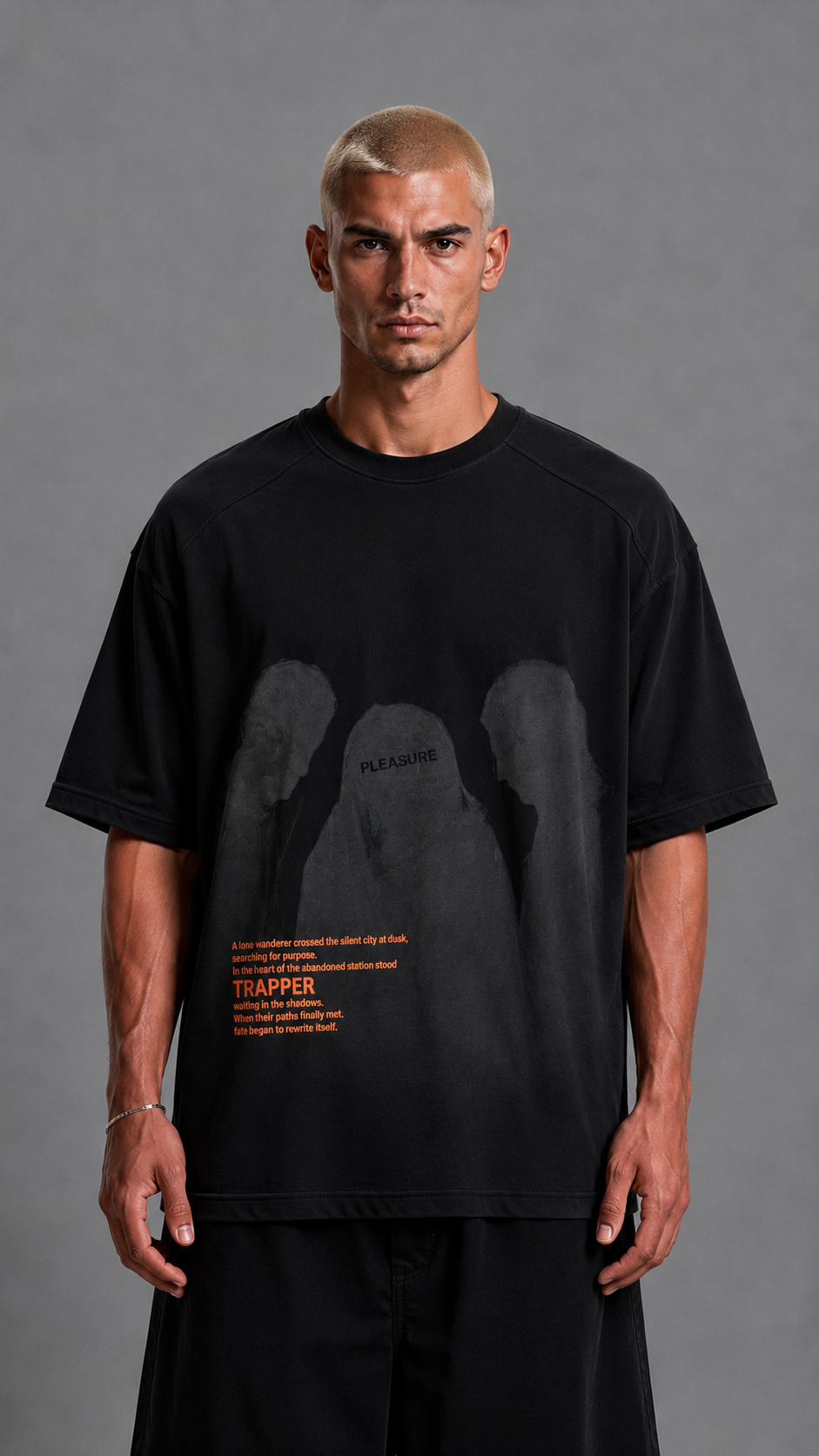T-SHIRT PLEASURE ABSTRACT BLACK
