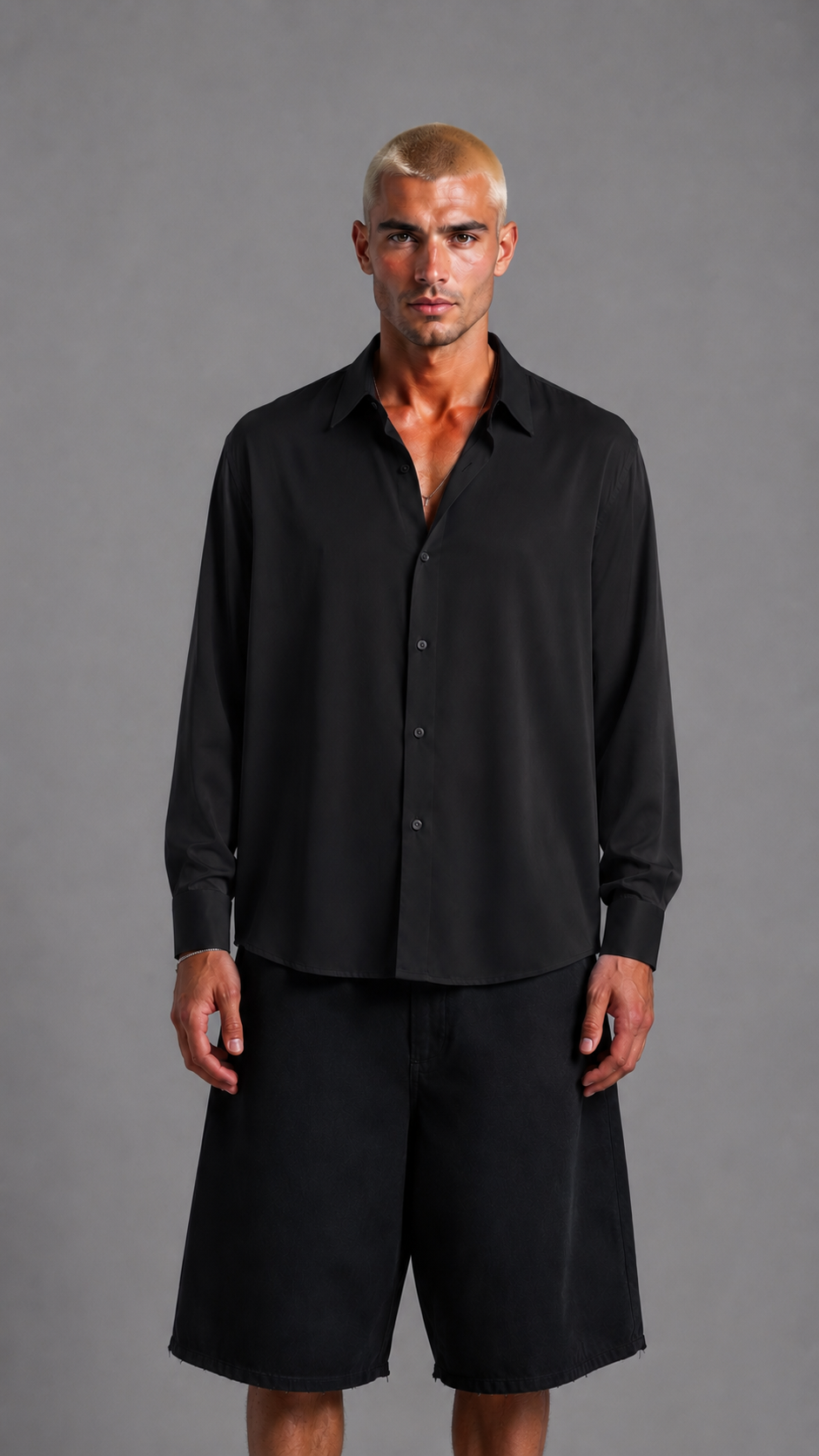 CAMICIA SIMIL SETA BLACK