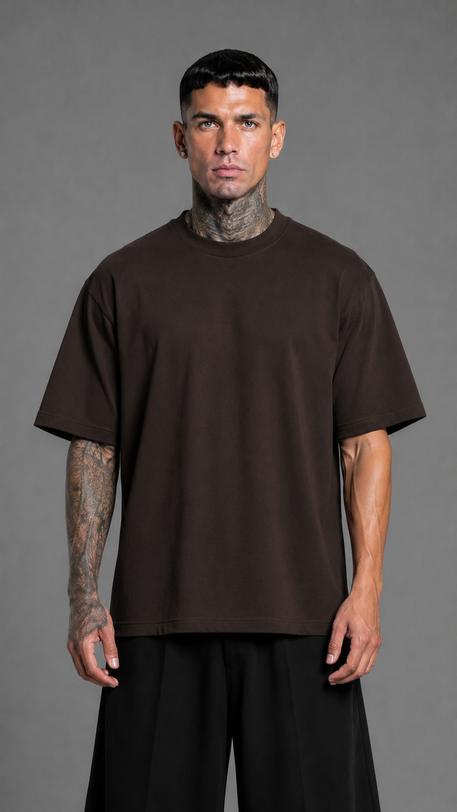 T-SHIRT BASIC DARK BROWN