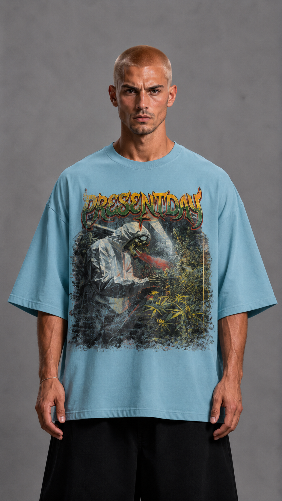 T-SHIRT OVER PRINTED PRESENT SKY