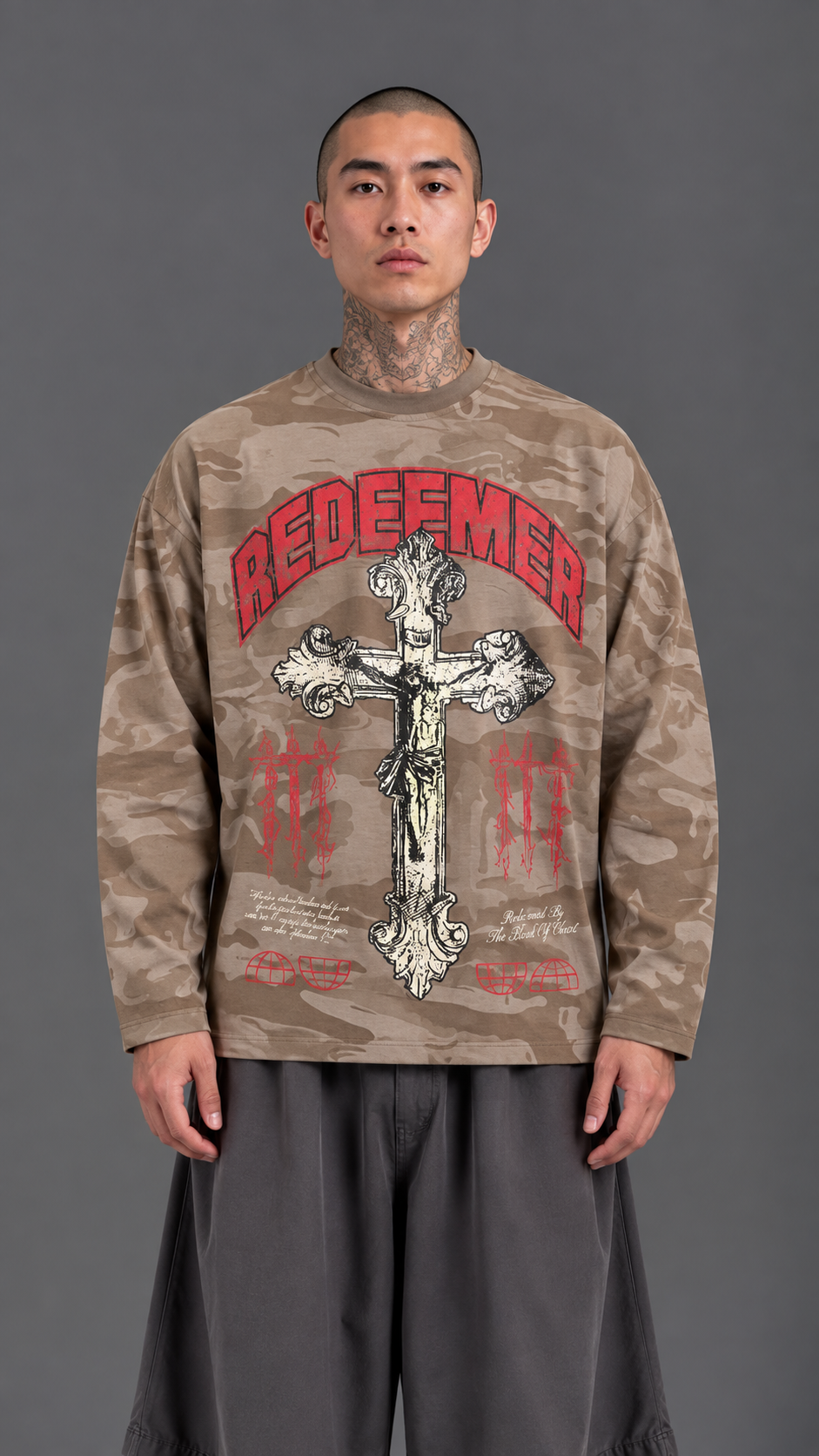 T-SHIRT LONGSLEEVE CAMOU BROWN