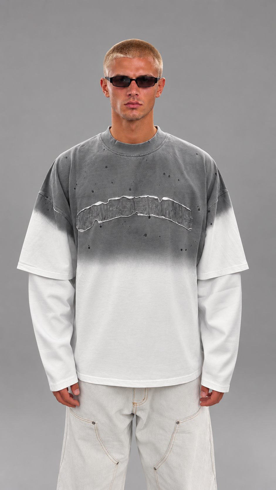 T-SHIRT DOUBLESLEEVE RICAMO GABSERINE WHITE