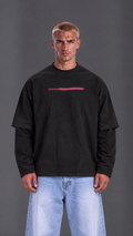 T-SHIRT DOUBLESLEEVE AW HOMME BLACK