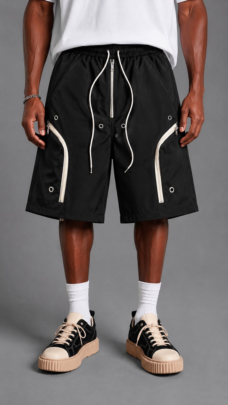 SHORTS URBAN ZIP BLACK