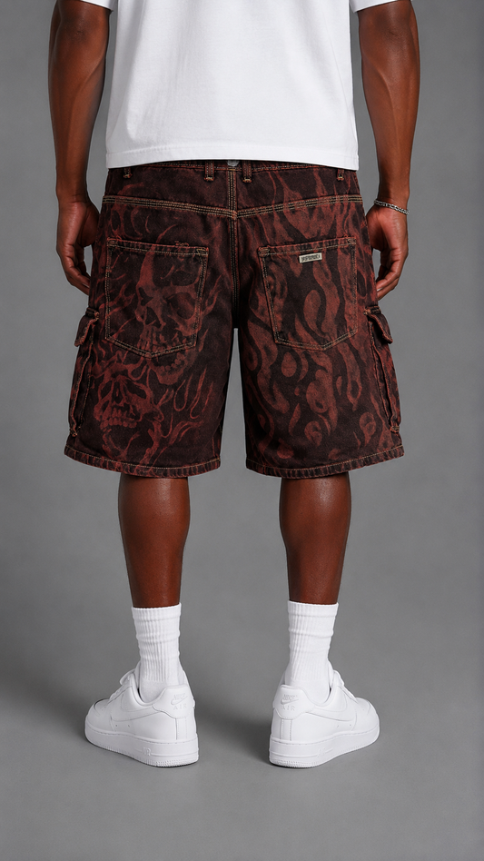 SHORTS SKULL DEPENDENCIA RED