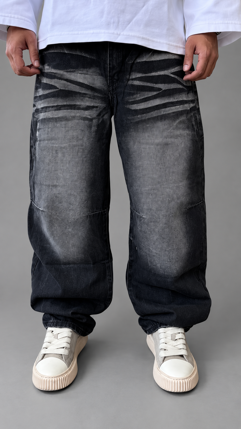 JEANS BAGGY AD8827Q BLACK
