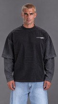 T-SHIRT DOUBLESLEEVE GABSERINE BLACK
