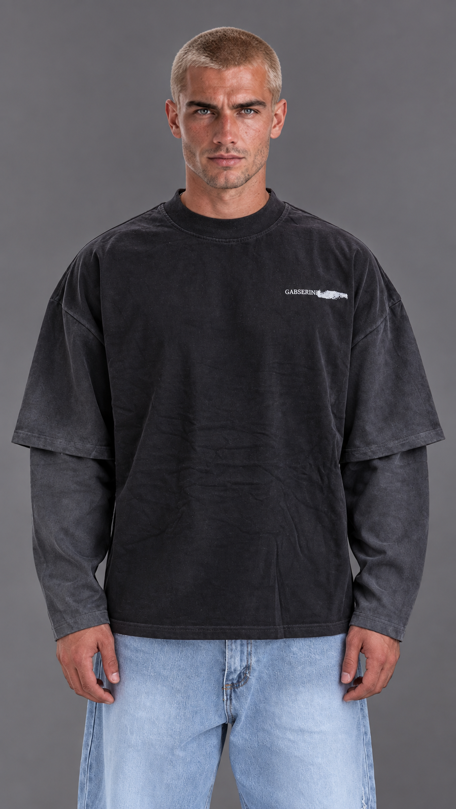 T-SHIRT DOUBLESLEEVE GABSERINE BLACK