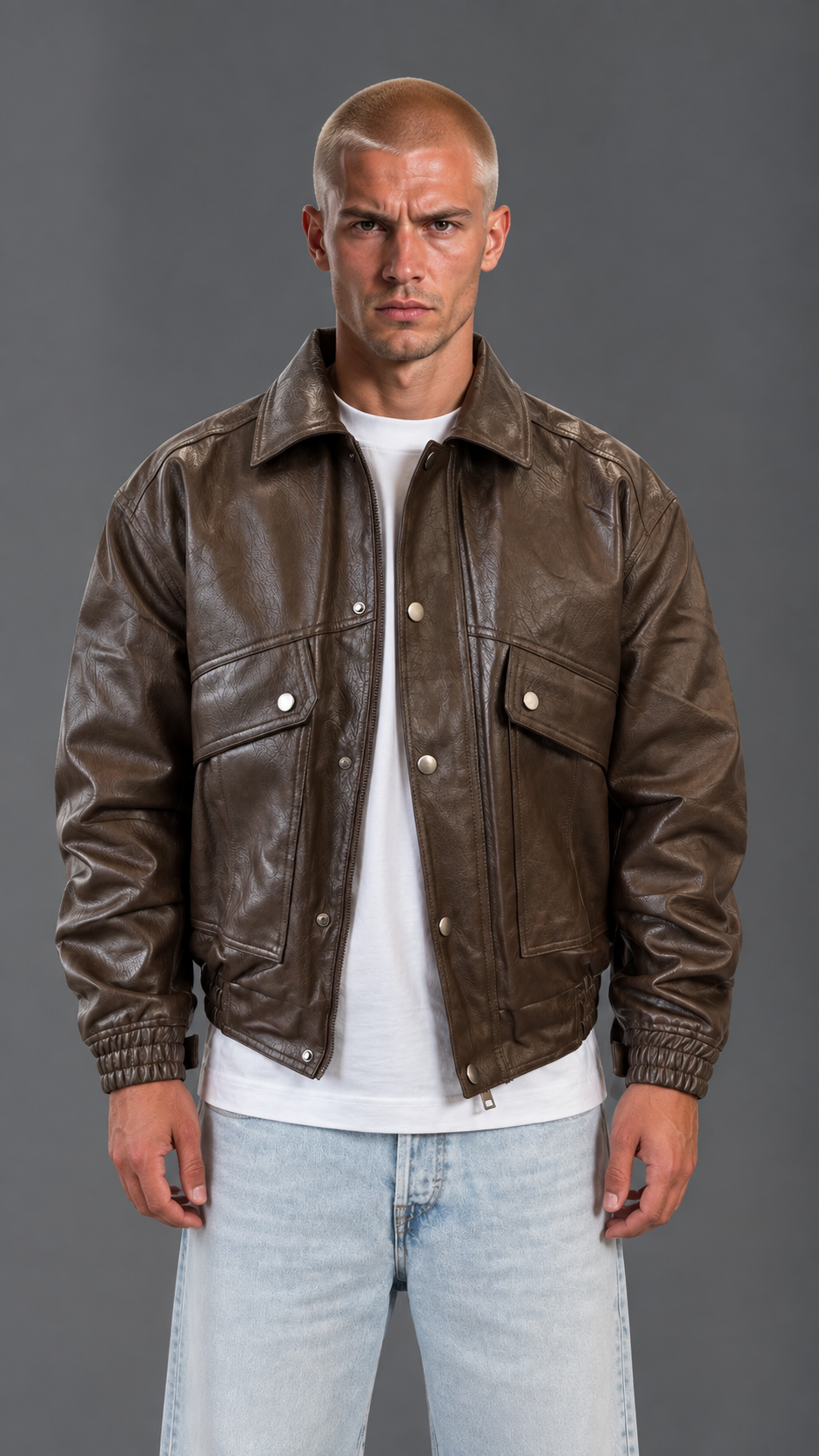 JACKET ECOLEATHER BROWN