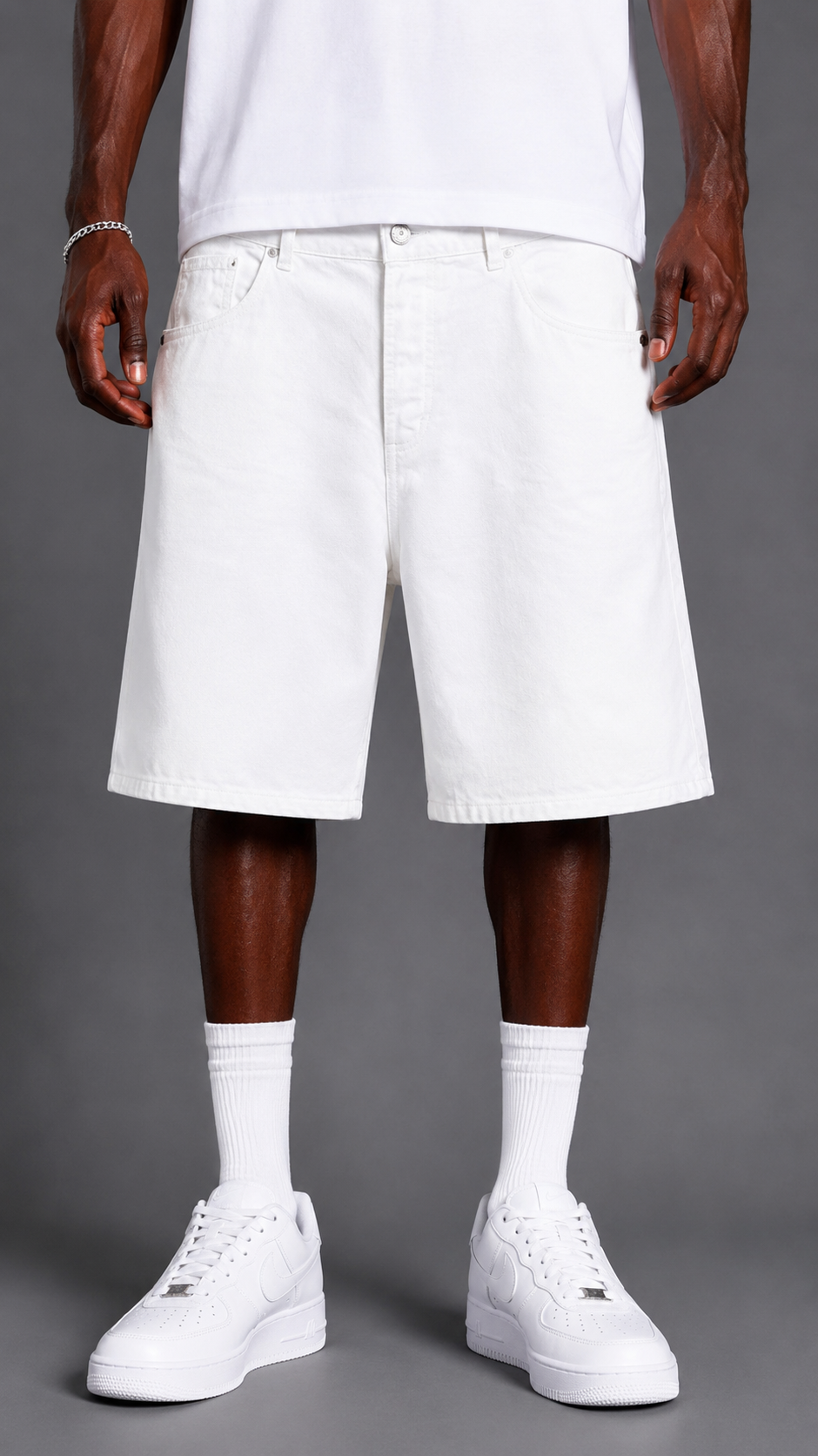 SHORTS IN DENIM BLOW11 WHITE