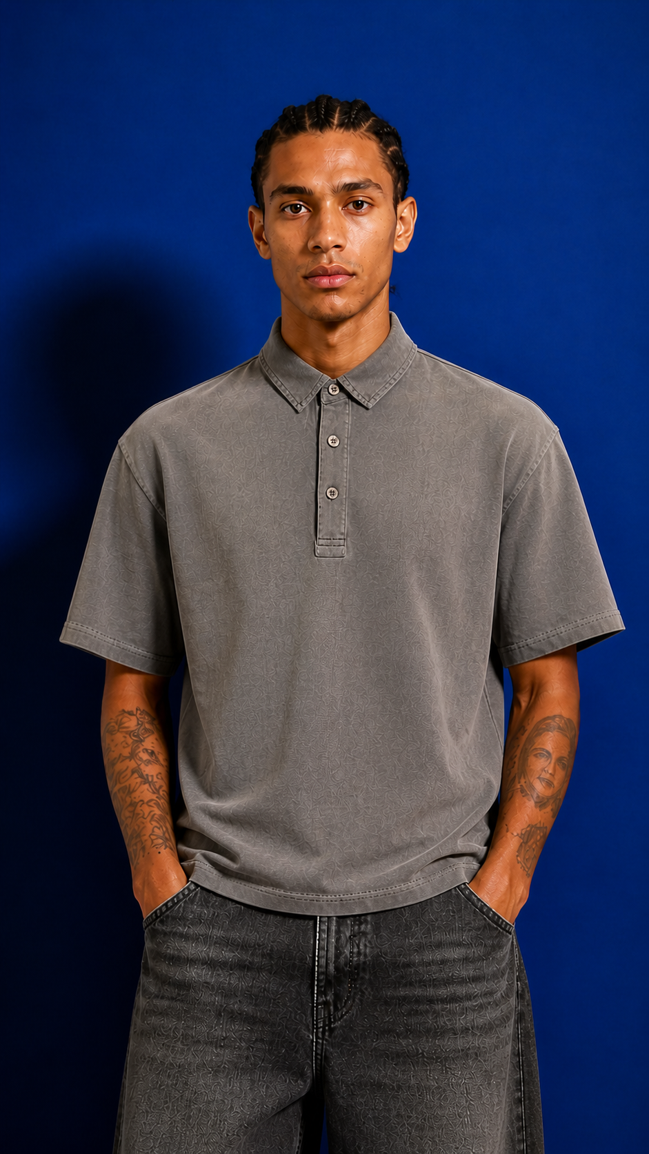 POLO WASHED DARK GREY