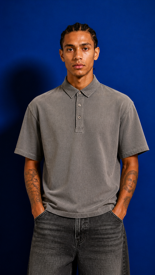 POLO WASHED DARK GREY
