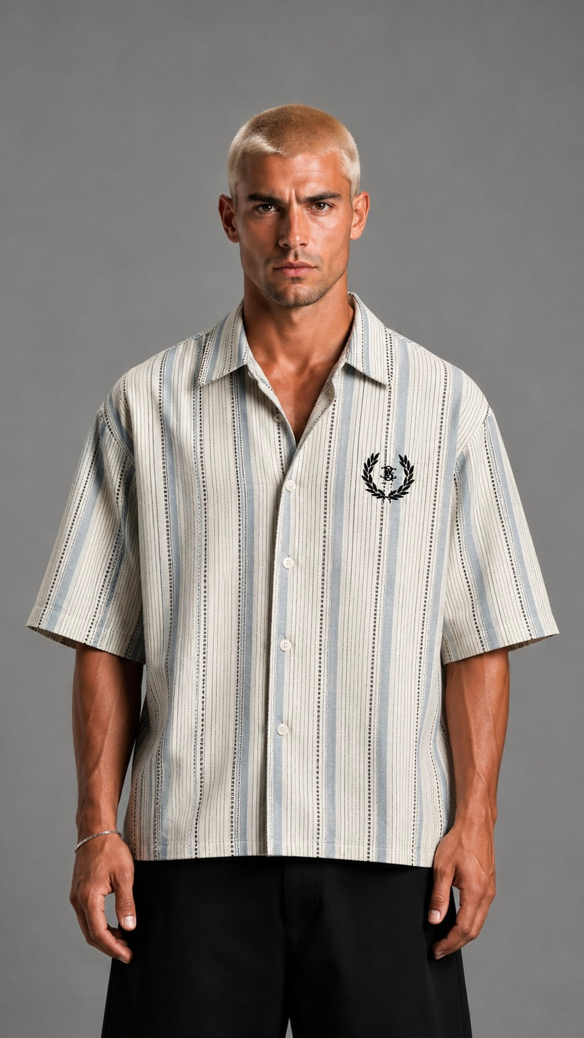 CAMICIA BLACK CIRCUS WHITE/SKY